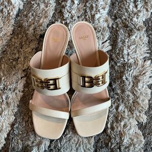 Bally Cream Slip On Heels